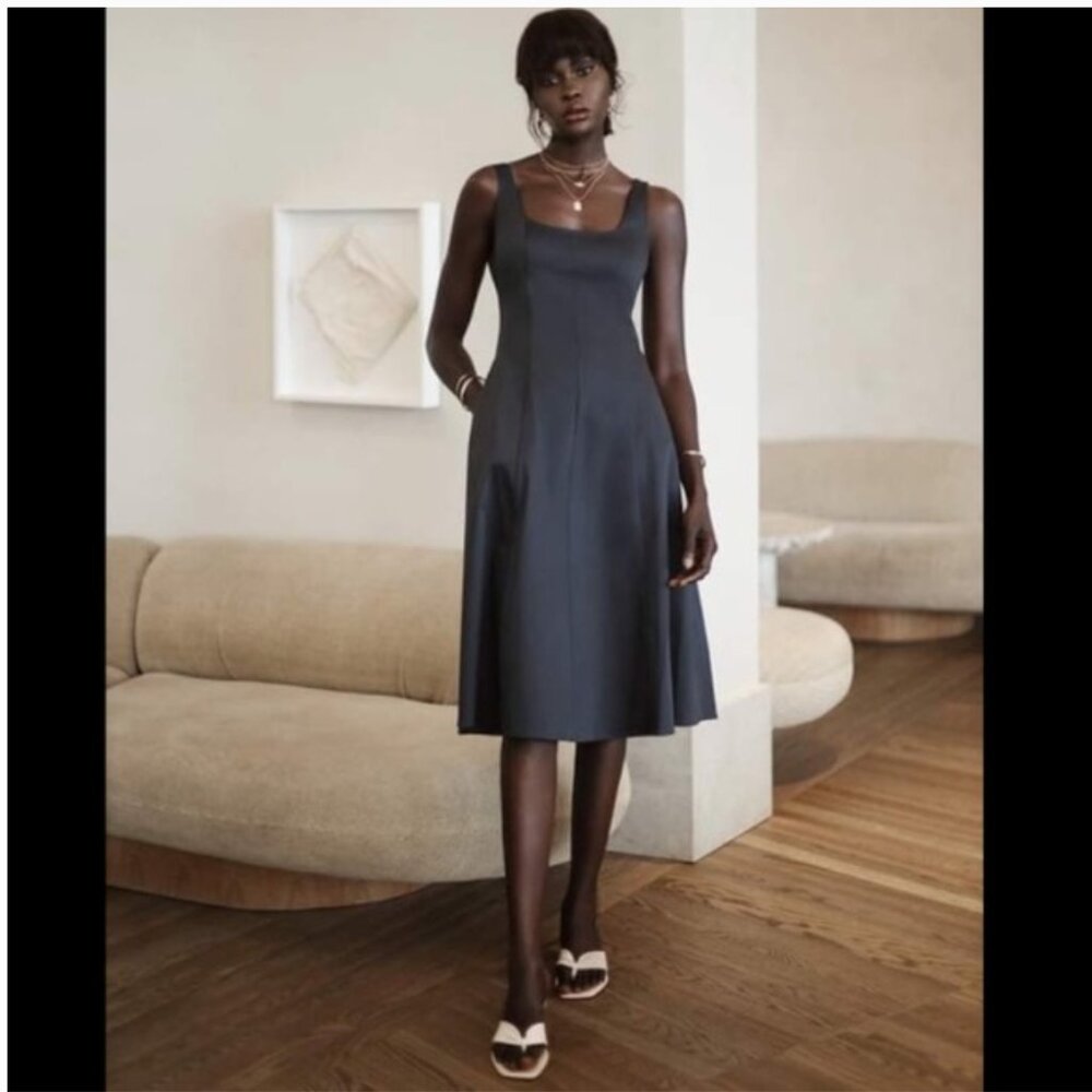 NWT Club Monaco Wide Neck Panel Dress Red Women's 8 A Line Pockets Classic - Picture 7 of 16